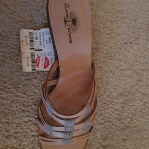 Women leather sandals, size 10, made in Spain